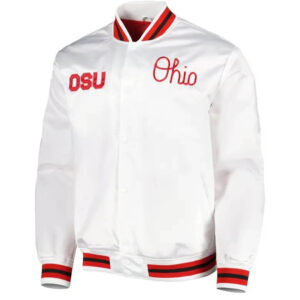 Ohio-State-Buckeyes-White-Satin-Jacket