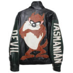 Tasmanian-Devil-Taz-Black-And-Green-Leather-Jacket