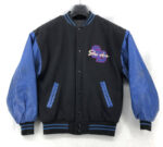 Vtg-Ski-Doo-Rotax-Black-And-Blue-Varsity-Jacket