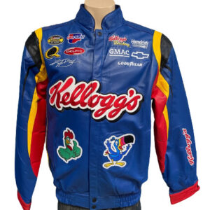 Vtg NASCAR Kellogg’s Rally Leather Bomber Jacket