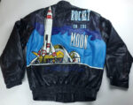 Walt Disney Gallery Tomorrow Land Black Leather Jacket