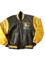 Yellow Black Notre Dame Fighting Irish Leather Jacket