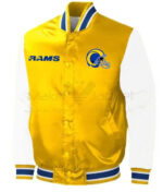 Yellow White NFL LA Rams Team Satin Jacket