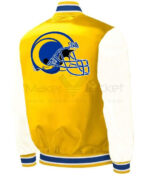 Yellow White NFL LA Rams Team Satin Jacket