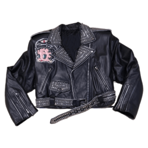 Betty Boop Black Studded Biker Leather Jacket