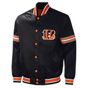 Black-Cincinnati-Bengals-Midfield-Satin-Jacket