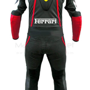 Ferrari Motorcycle Racing Tricolor Leather Suit