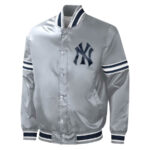Gray New York Yankees Midfield Full-Snap Satin Jacket