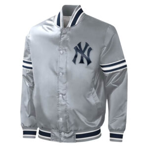 Maker of Jacket Men Jackets White Yankees Vintage 80s New York Satin