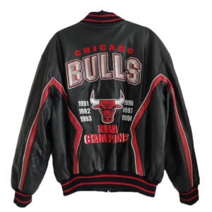 Vintage Chicago Bulls NBA Varsity Letterman Black Bomber Leather Men's  Jacket