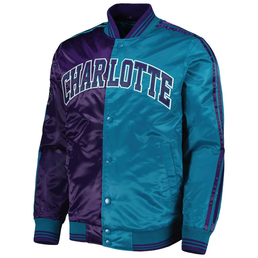 Charlotte Hornets NBA Varsity Blue and White Jacket