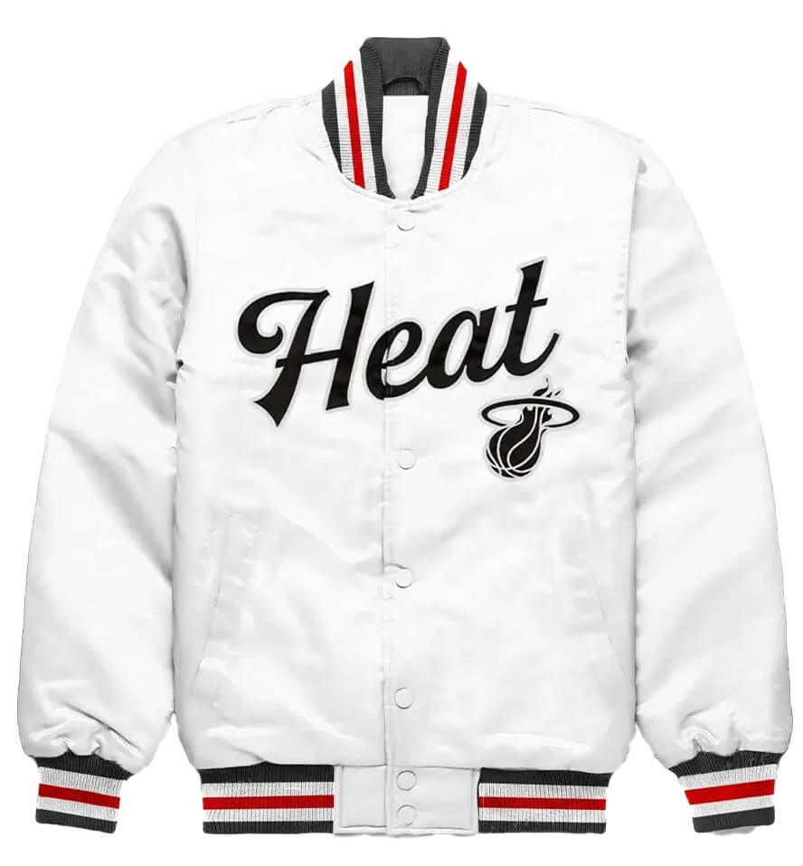 Men's Miami Heat Starter Black The Diamond Classic Satin Full-Snap Jacket