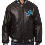 NFL Detroit Lions Full-Snap Leather Jacket