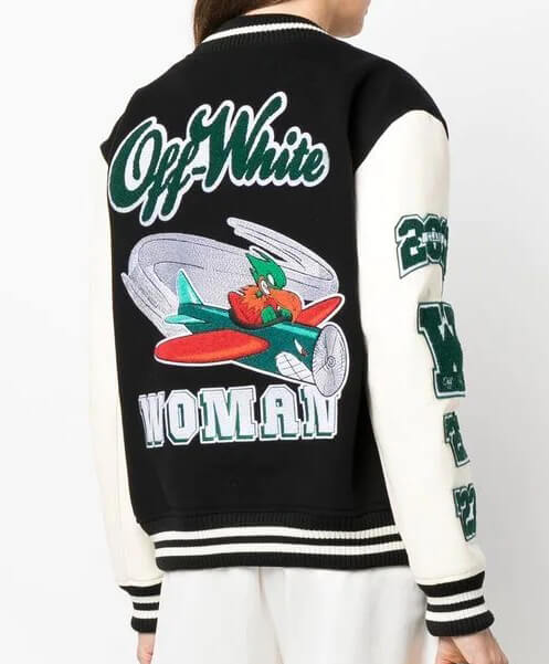 Bling Patches embroidered varsity jacket, Off-White