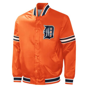 Orange Detroit Tigers Midfield Full-Snap Satin Jacket