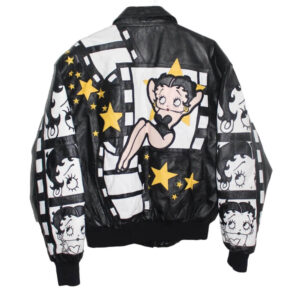 Rare Betty Boop Black White Leather Jacket