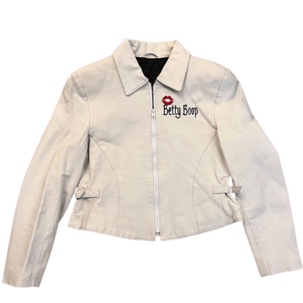 Vintage 90s Betty Boop White Leather Jacket