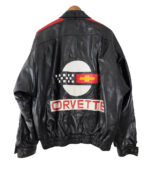 Vintage Corvette Black And Red Leather Jacket