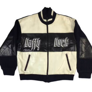 Vintage Daffy Duck Leather Bomber Jacket
