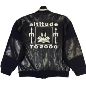 Vintage Daffy Duck Leather Bomber Jacket