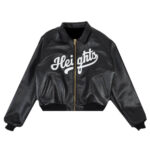 Black Heights Bomber Leather Jacket