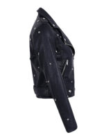 Black Star Studded Biker Leather Jacket