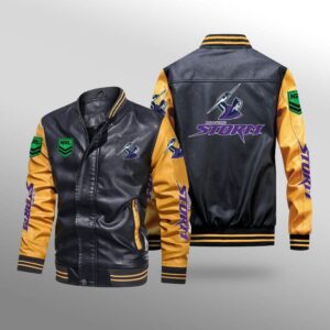 Black Yellow Melbourne Storm NRL Bomber Jacket