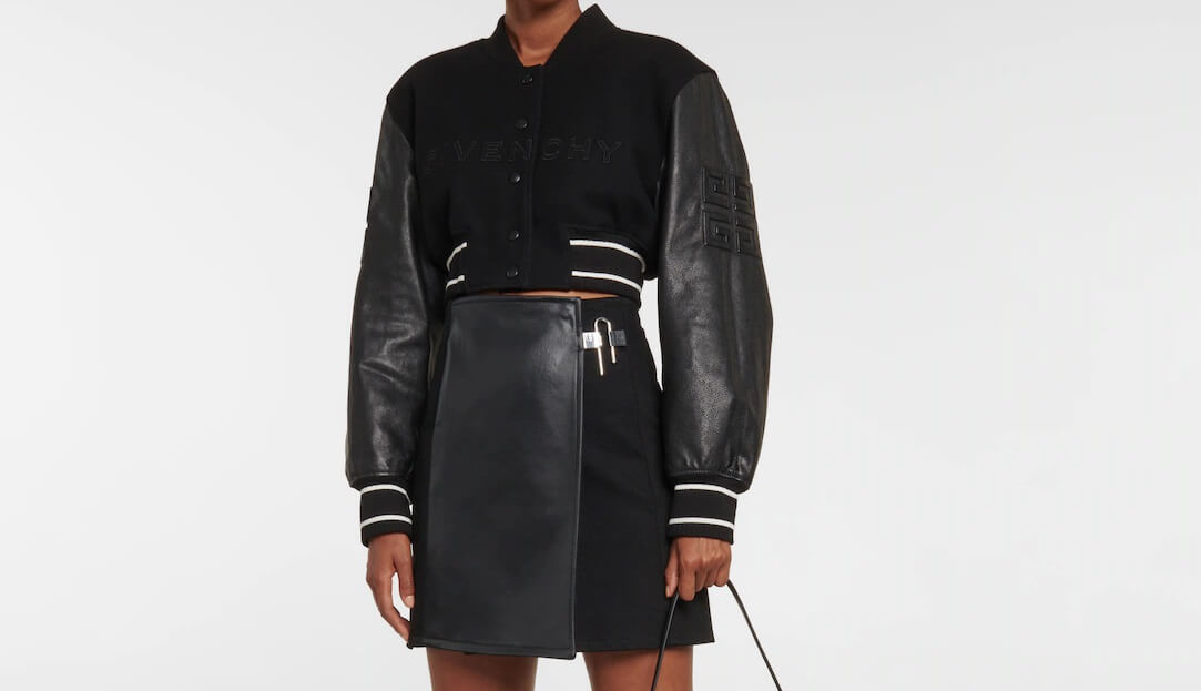 Givenchy Black Cropped Varsity Jacket