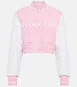 Givenchy Pink White Cropped Varsity Jacket