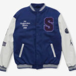Melbourne Storm 2023 NRL Blue White Varsity Jacket