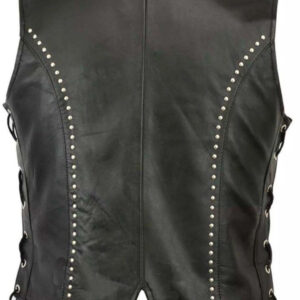 Silver-Studded-Side-Laces-Black-Leather-Vest