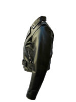 Black Fire Rave Techno Dust Biker Studded Leather Jacket