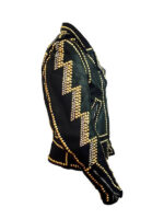 Black Punk Gold Studded Biker Leather Jacket