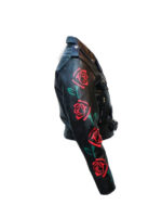 Black Ravers Gonna Rave Biker Studded Leather Jacket