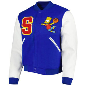 The-Bart-Simpson-Blue-And-White-Varsity-Jacket