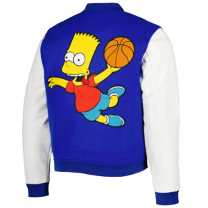 The-Bart-Simpson-Blue-And-White-Varsity-Jacket