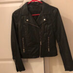 Black Skull Studded Biker Leather Jacket
