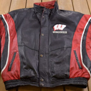 Vintage University Of Wisconsin Badgers Leather Jacket