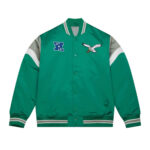 Philadelphia Eagles Green Full Snap Satin Jacket