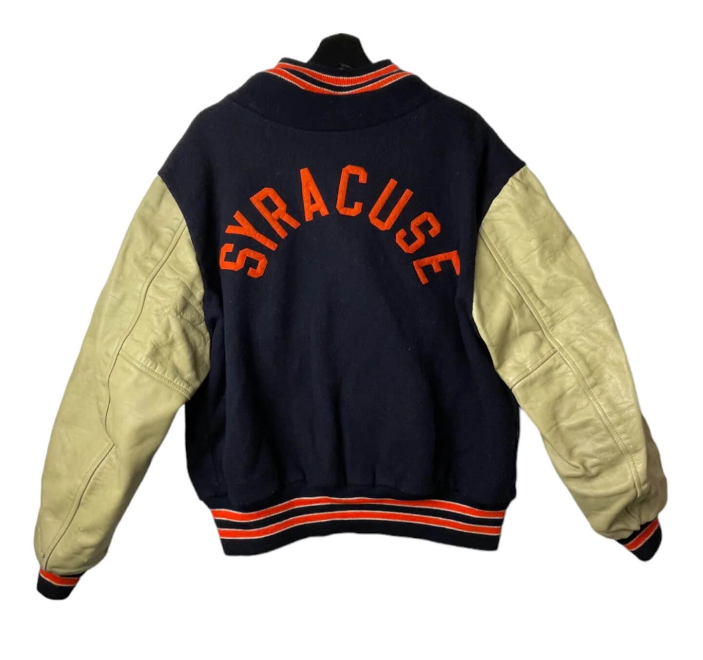 Vtg-Syracuse-University-Navy-And-Cream-Varsity-Jacket