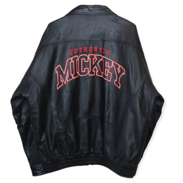 Mickey-Mouse-Black-Leather-Jacket