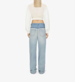 Beige White Givenchy Cropped Varsity Jacket