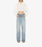 Beige White Givenchy Cropped Varsity Jacket