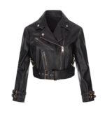 Givenchy Black Biker Cropped Leather Jacket