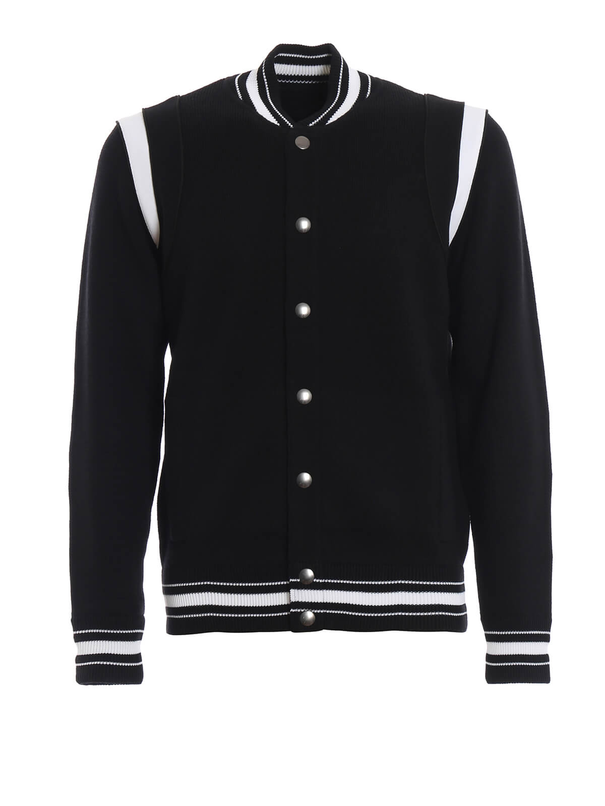 Givenchy Black White Wool 4G Bomber Jacket (1) Givenchy Black White Wool 4G Bomber Jacket