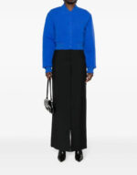 Givenchy Blue Cropped Wool Bomber Jacket