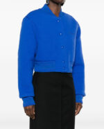 Givenchy Blue Cropped Wool Bomber Jacket