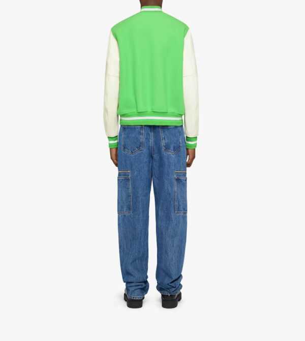 Givenchy Bright Green White Varsity Bomber Jacket