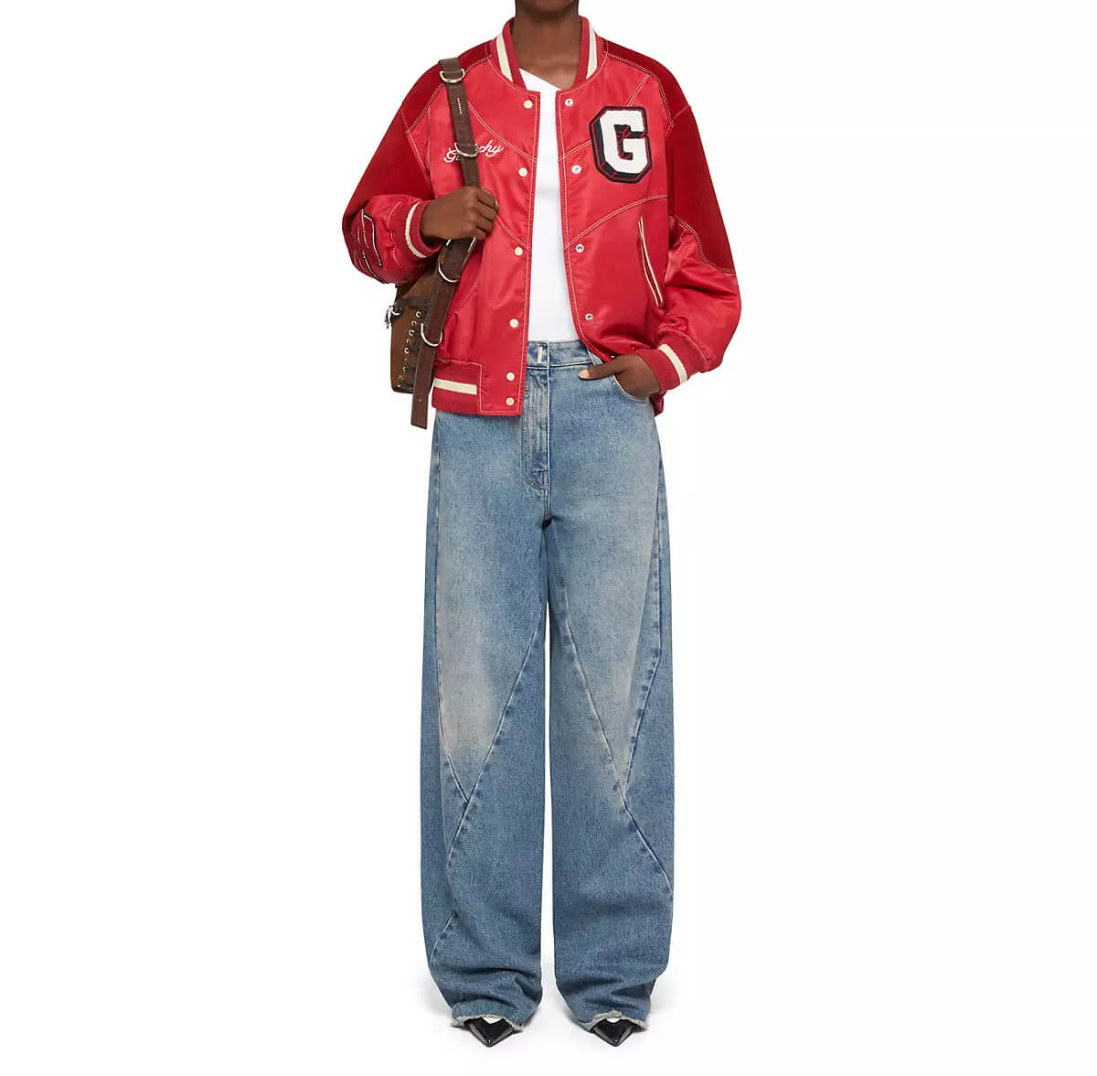 Givenchy College Bi Material Red Varsity Jacket (1) Givenchy College Bi Material Red Varsity Jacket