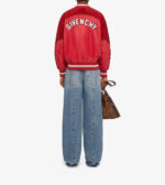 Givenchy College Bi Material Red Varsity Jacket